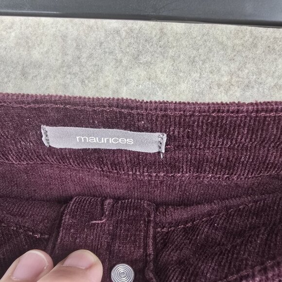 Maurices Burgundy Corduroy Button-Front Mini Skirt - Picture 5 of 8